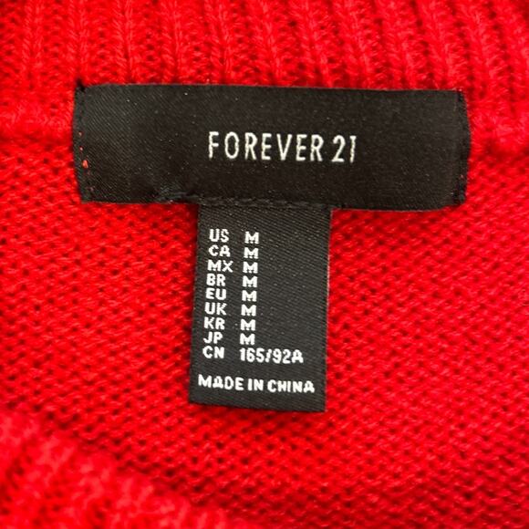 FOREVER 21 Ugly Christmas Tree Sweater Sequins Bells Candy M Festive Holiday - Picture 4 of 6